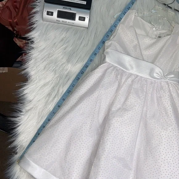 Rare Editions White Polka Dot Sleeveless Formal Dress size 5